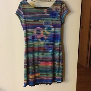 Multicolor Short Sleeve Dress