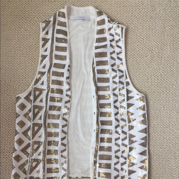 TART white/gold sequin vest