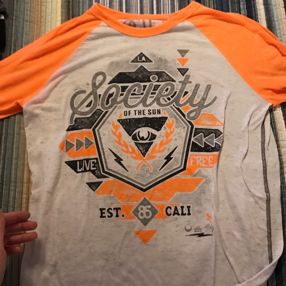 Men's 3/4 sleeved Society Tee. Non smoker
