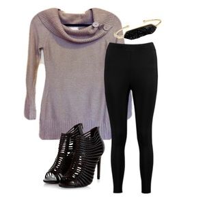 Pink Rose • Tan Sweater