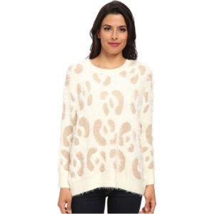 MINKPINK White & Gold Shag Sweater, Small