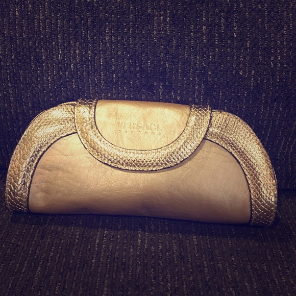 Versace Parfums small gold clutch