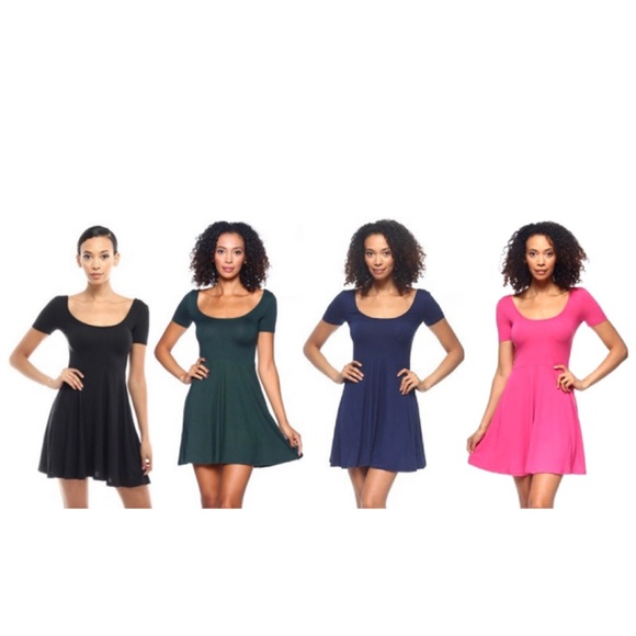 Jersey Knit Short Sleeve Fit and Flair Dress Sold - Picture 3 of 3