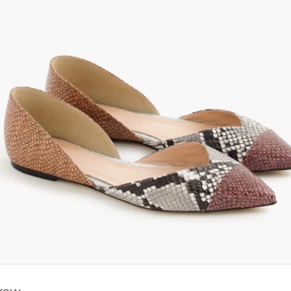 j crew snakeskin flats