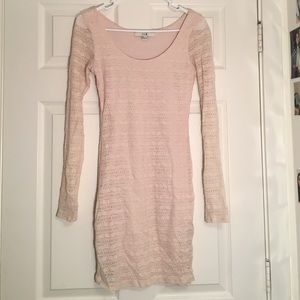 Blush Body-Con Lace Dress