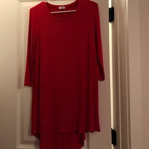 Red tunic dress