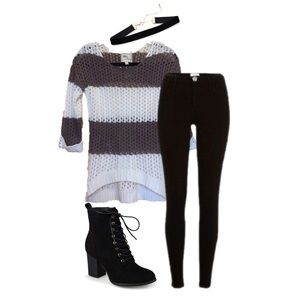 Open knit Stripe sweater