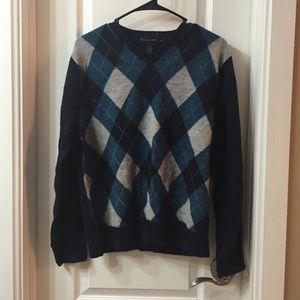 Banana republic men's argyle 100% wool sweater