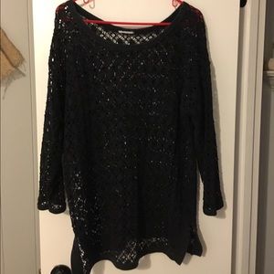 Beautiful black crocheted long sleeve top