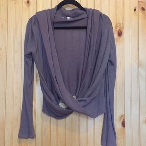Taupe cardigan wrap