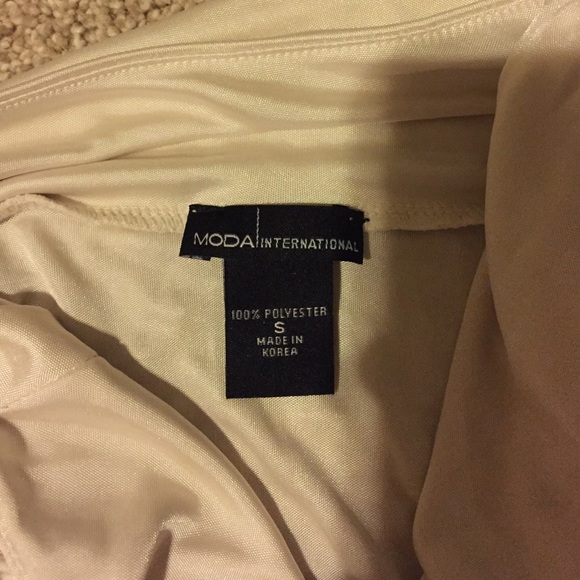 Cream polyester one shoulder tank top - Picture 3 of 3