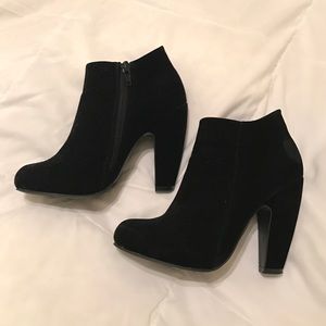 Black Suede Bamboo Booties