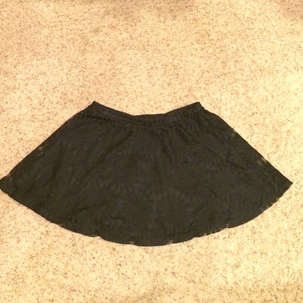 Pacsun LA Hearts black floral lace skater skirt