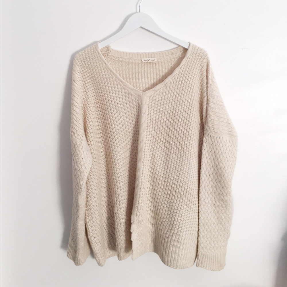 Cream Knitted Luxe Oversized Sweater