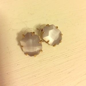 Gray/silver w/ Gold Prongs Kendra Scott Earrings