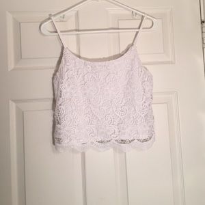 H&M white laced tank top