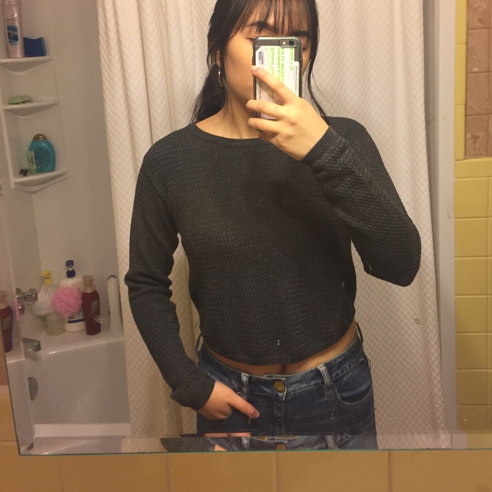 Brandy Melville Cropped Grey Sweater