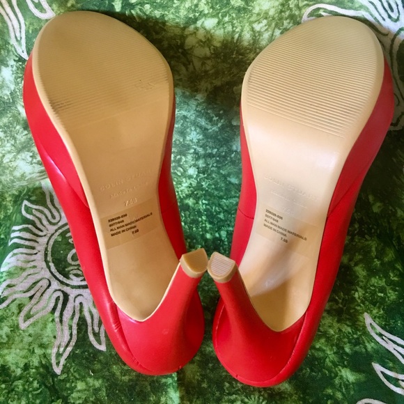 Colin Stuart- Peep Toe Pumps- Red - Picture 4 of 4