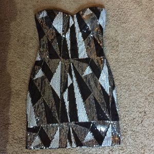 Sparkly, strapless dress