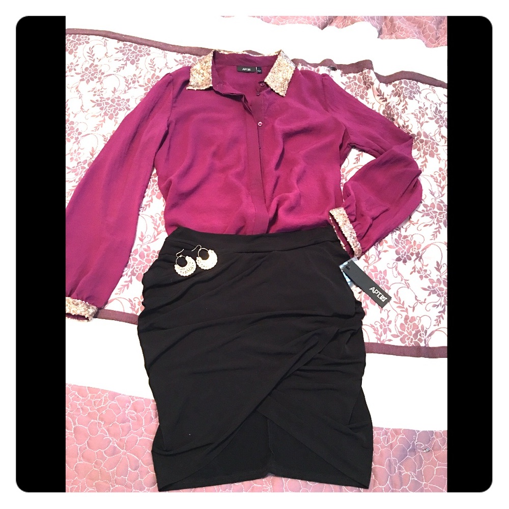 NWT Apt 9 sequin accent blouse