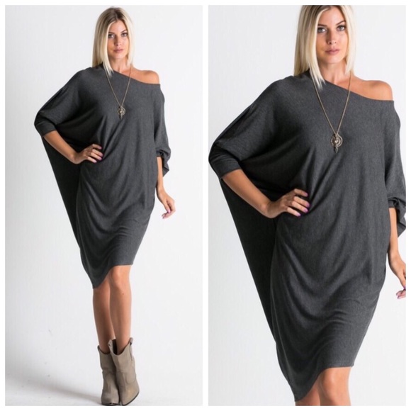 Boutique Dresses & Skirts - ❗️CLEARANCE❗️Charcoal Loose Fit Dolman Dress S M L