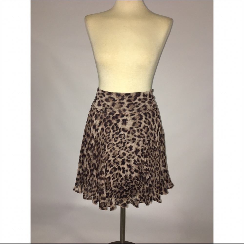 INC leopard pleated skirt