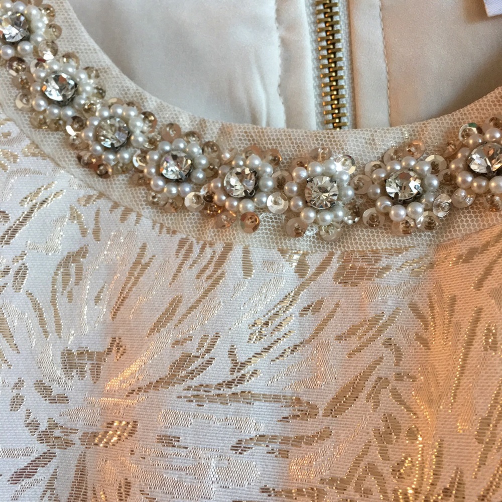 Urban Outfitters White Gold Sparkly Party Dress