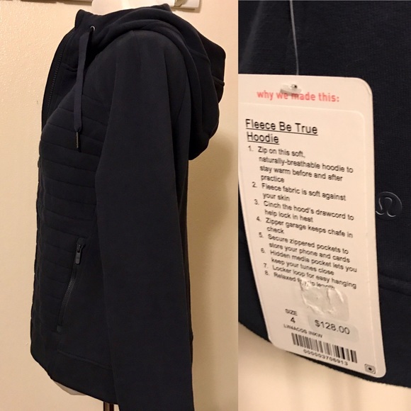 🌀Sold🌀NWT Lululemon Navy Fleece Be True Hoodie - Picture 2 of 4