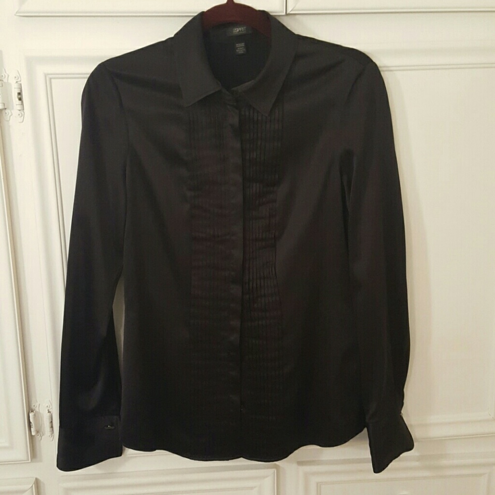 Black Satin Top Esprit Collection, NWOT