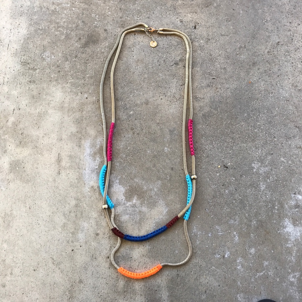 Stussy Multi Colored Wrap Chain Layered Necklace