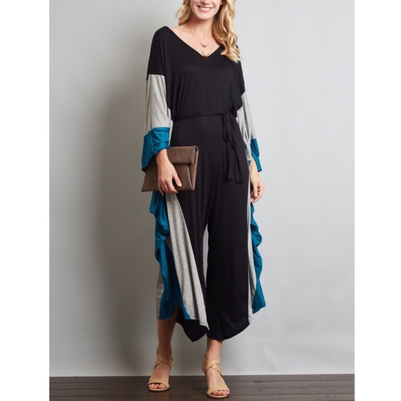 BRENDAN flowy & boho chic jumpsuit - BLUE mix - Picture 2 of 4