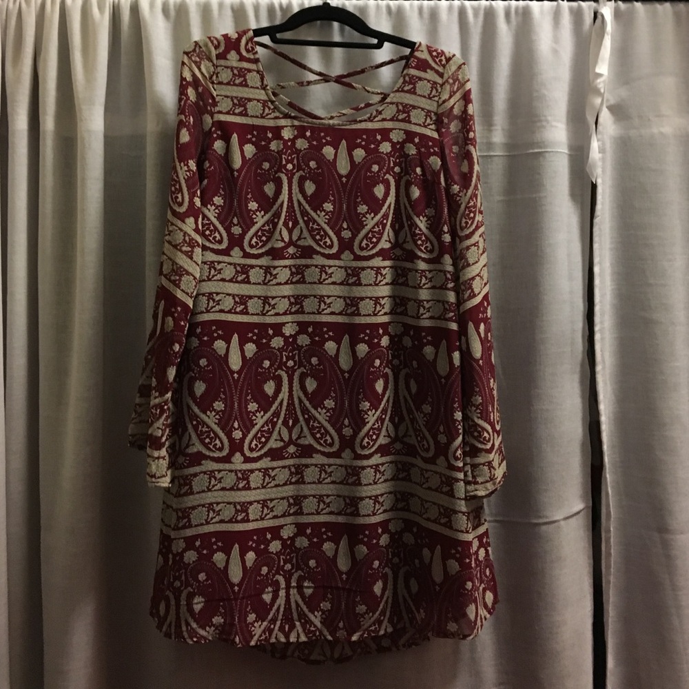 Maroon and Cream Dress