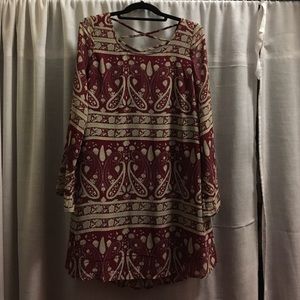 Maroon and Cream Dress