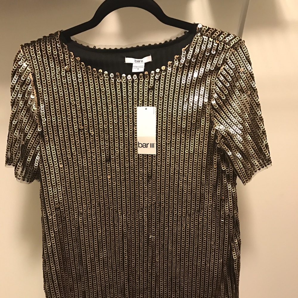 Black and Gold Sequin Top