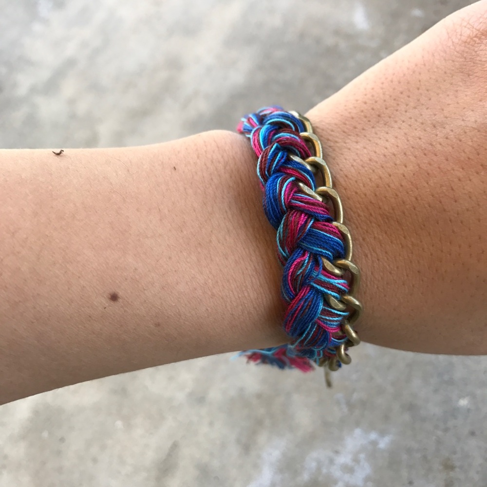 Stussy Braided Thread Chain Bracelet Brass