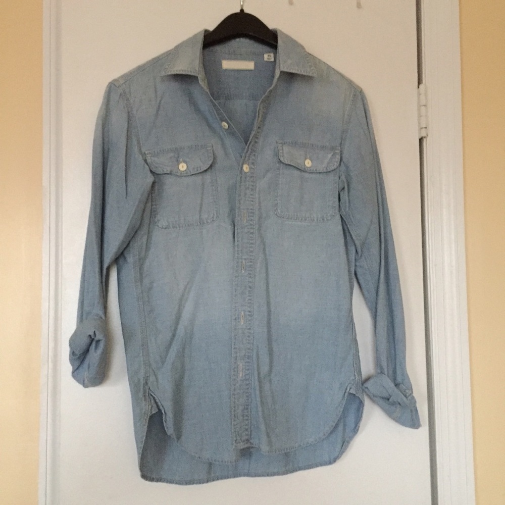 Men's Indigo Chambray Long Sleeve Shirt