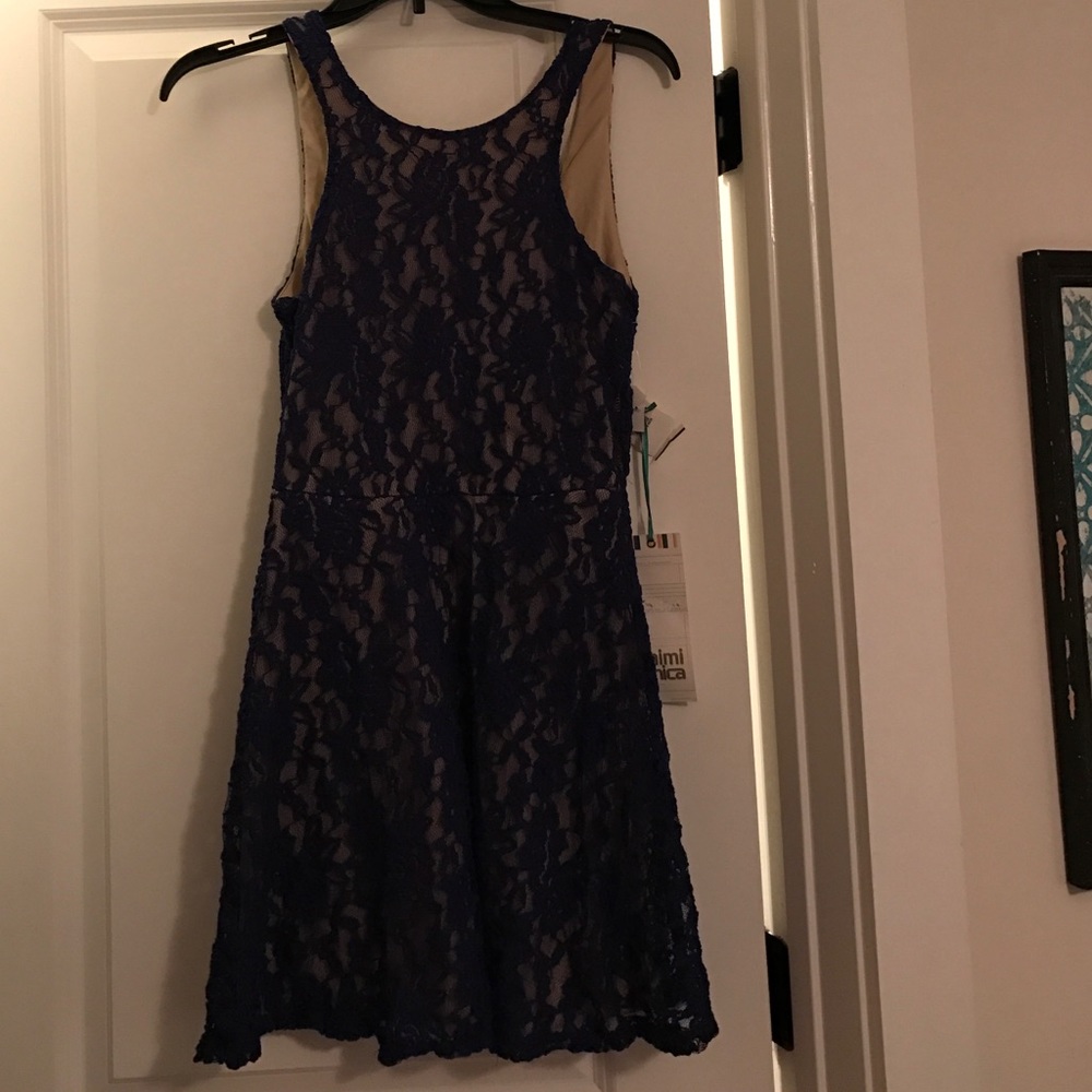 Blue lace dress