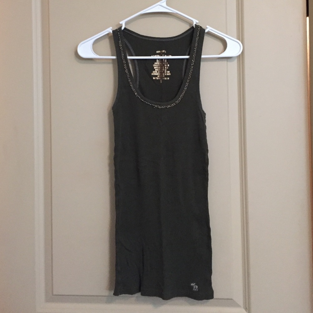 Olive green beaded tank
