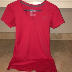 Red Nike dri-fit vneck
