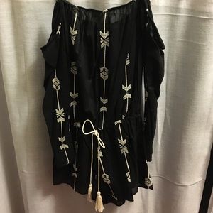 Black tasseled romper