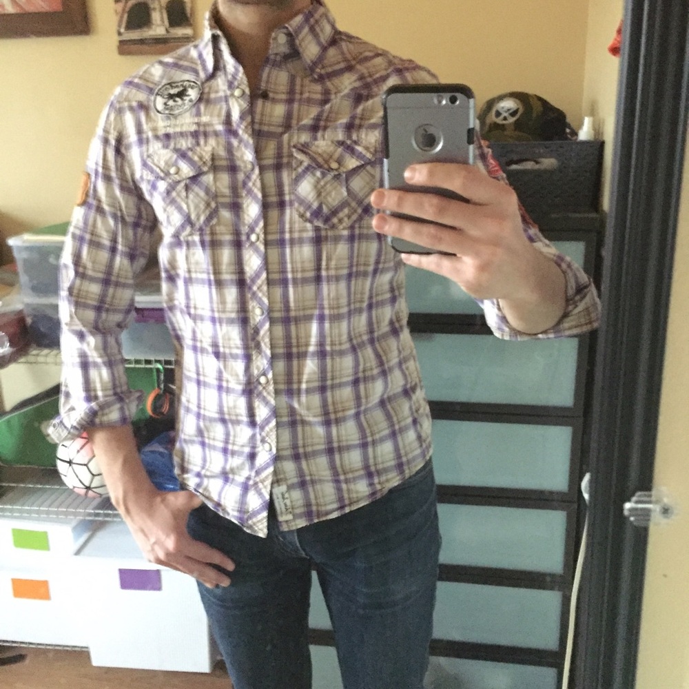 Host Pick JACHS Pearl Snap Plaid Button Down - Picture 2 of 4