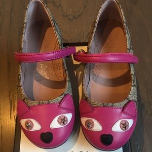 Gucci Kitten Mary Jane Ballet Flat Shoes EU25 ,