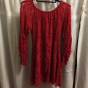 Red lace dress