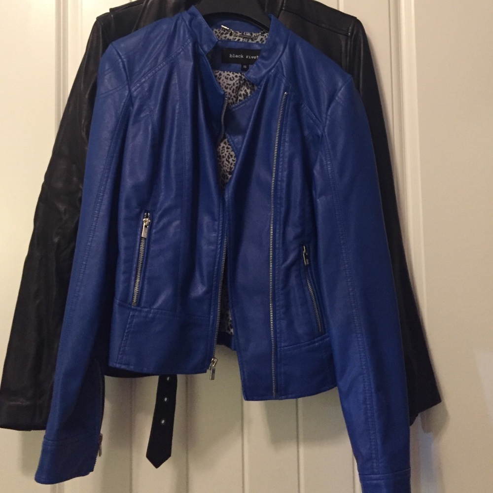 Blue moto jacket from Wilson leather