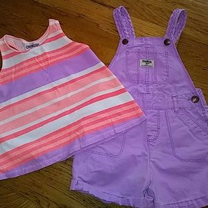 OshKosh Shortalls/Tank Set. Both VGUC.