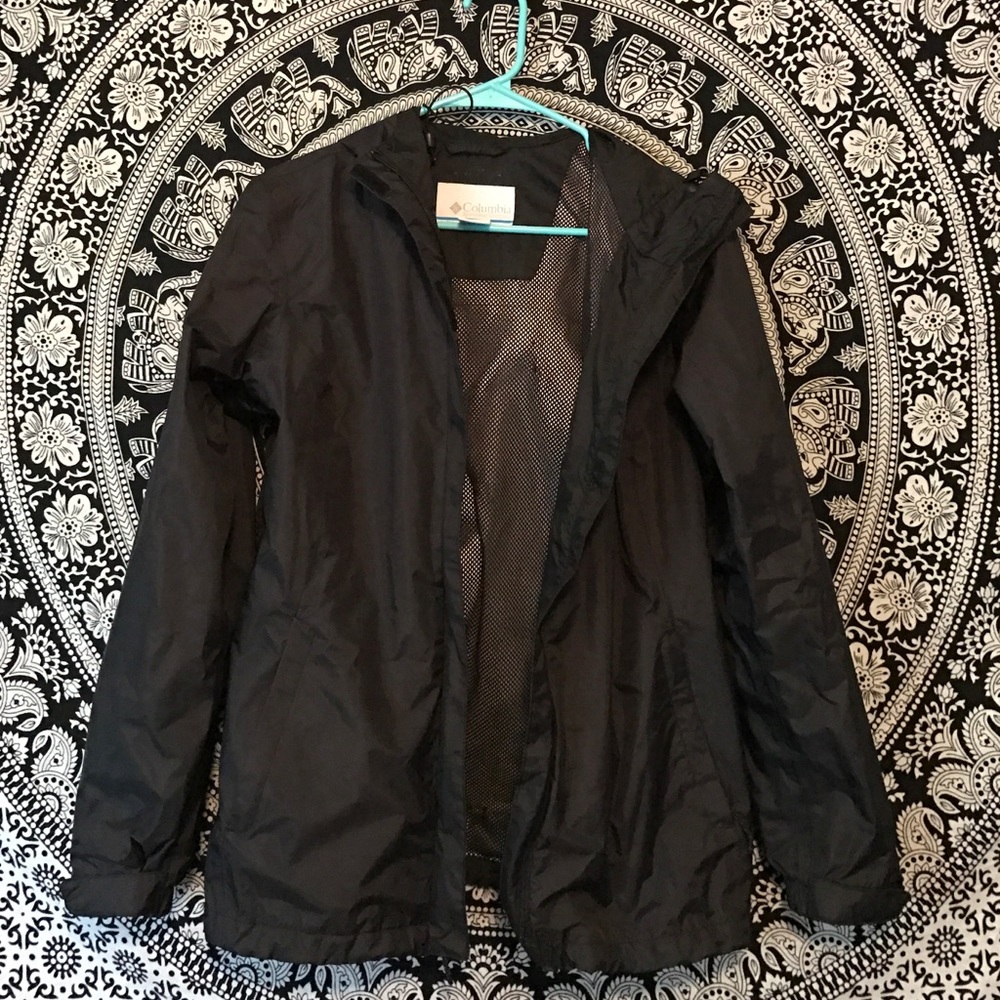 Black windbreaker