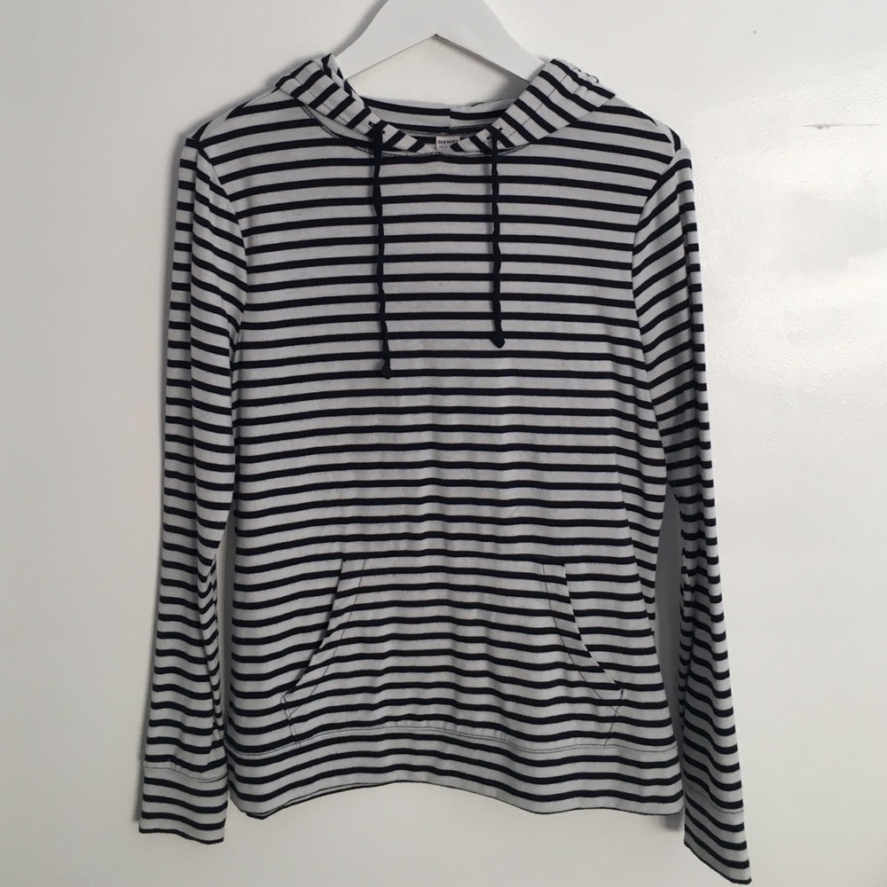 Navy Striped Hoodie