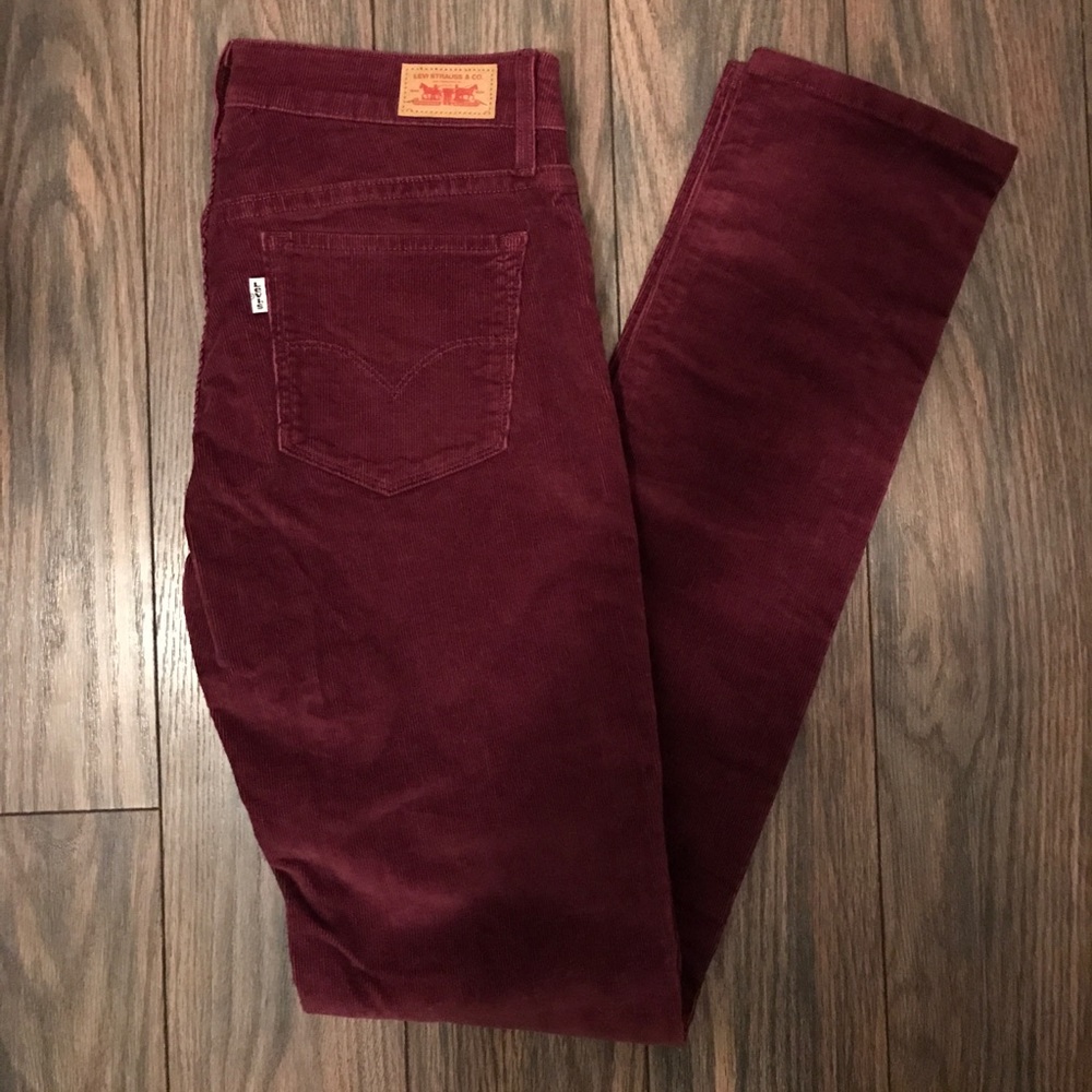 Levi - merlot red - straight leg - corduroy -size2 - Picture 1 of 4