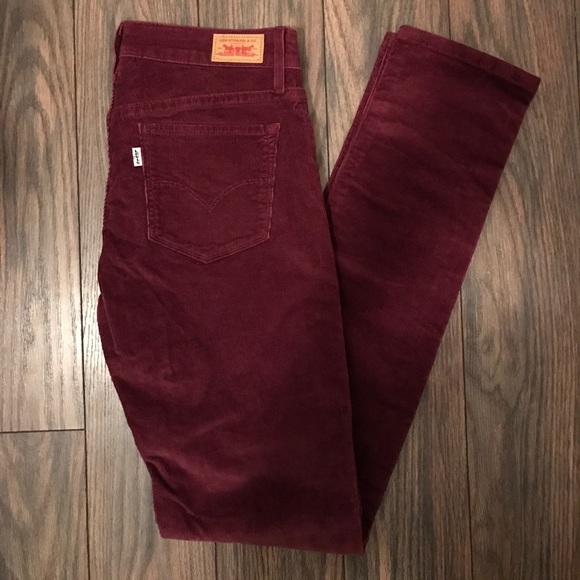 Levi's Denim - Levi - merlot red - straight leg - corduroy -size2