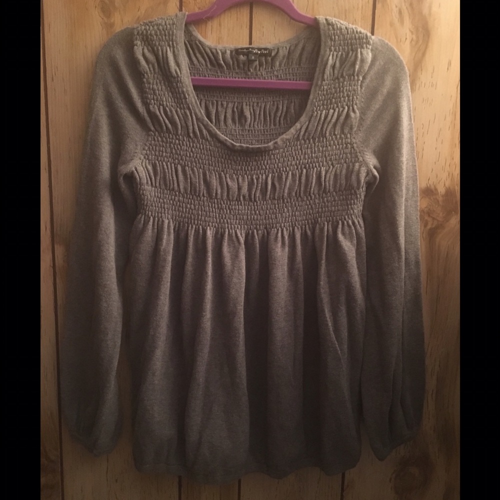 PIERRI NEW YORK GRAY KNIT TOP. SIZE S